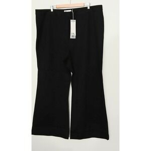 Pari Passu Ponte Dalita Pant Women's Size D 22 Black Solid Flare Wide Leg NEW